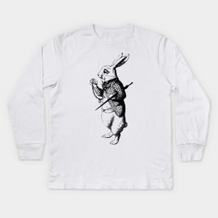 white rabbit alice in wonderland Kids Long Sleeve T-Shirt